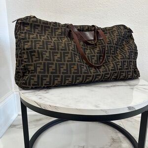 100% Authentic Fendi Brown Monogram Women's Foldable duffle bag!